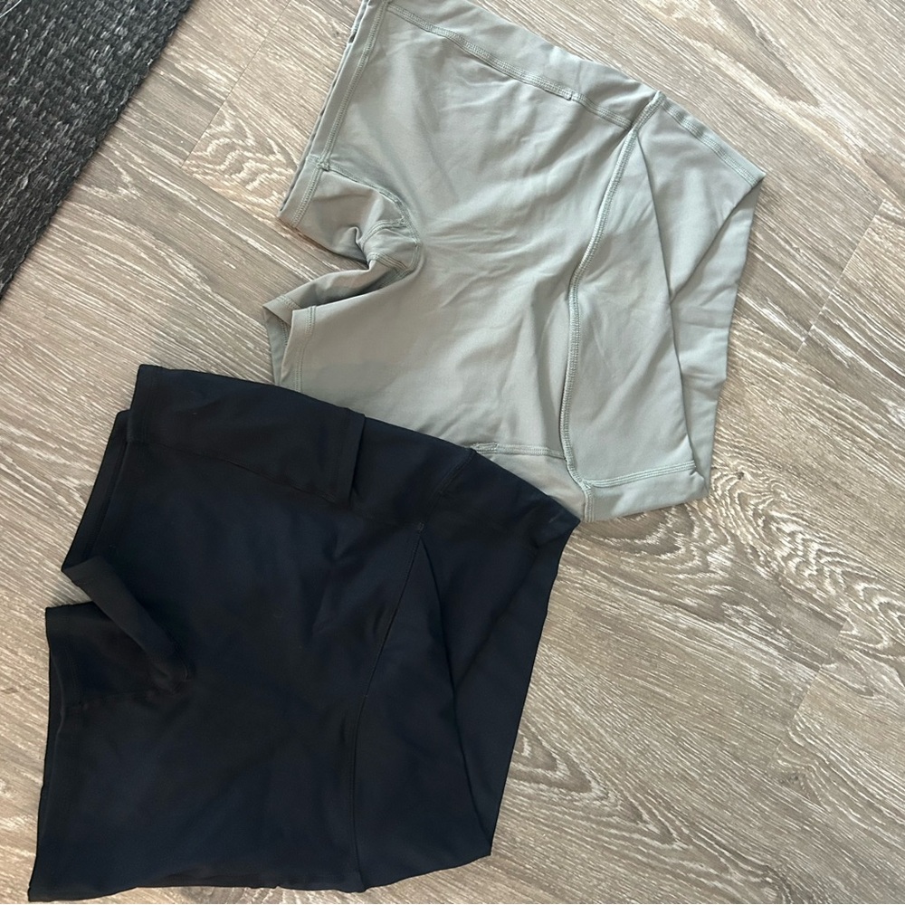 Black and Green Athletic biker Shorts
